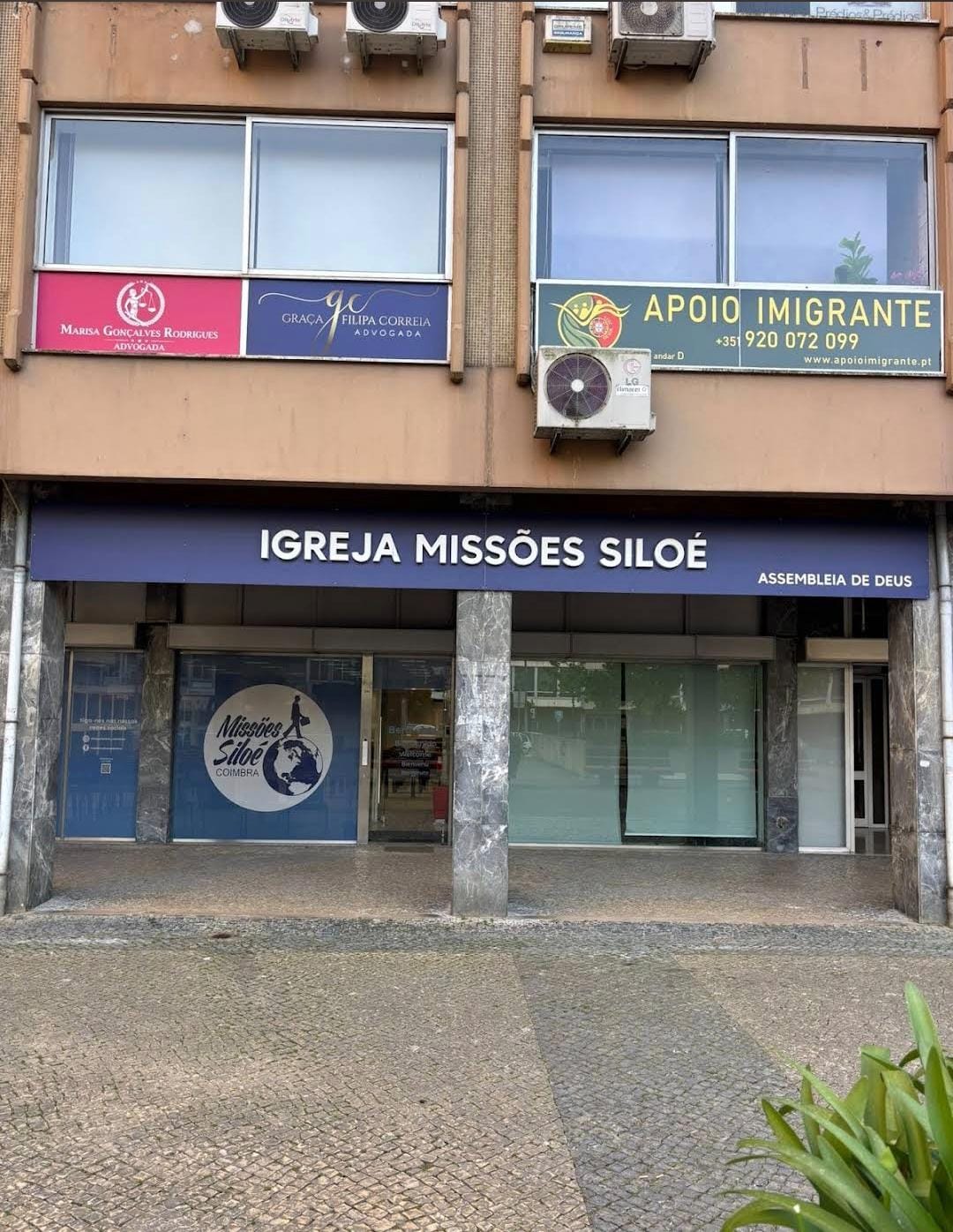 Fachada da Igreja Assembleia de Deus Missões Silóé em Coimbra